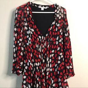 DVF Fleurette Silk Floral Petals Poppy Dress